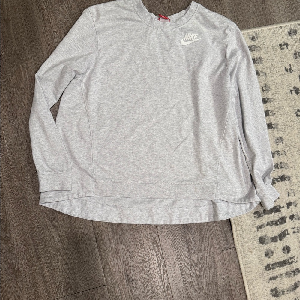 Nike Light Gray Crewneck with Logo